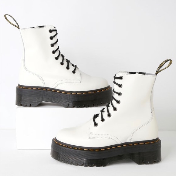 white platform doc marten boots
